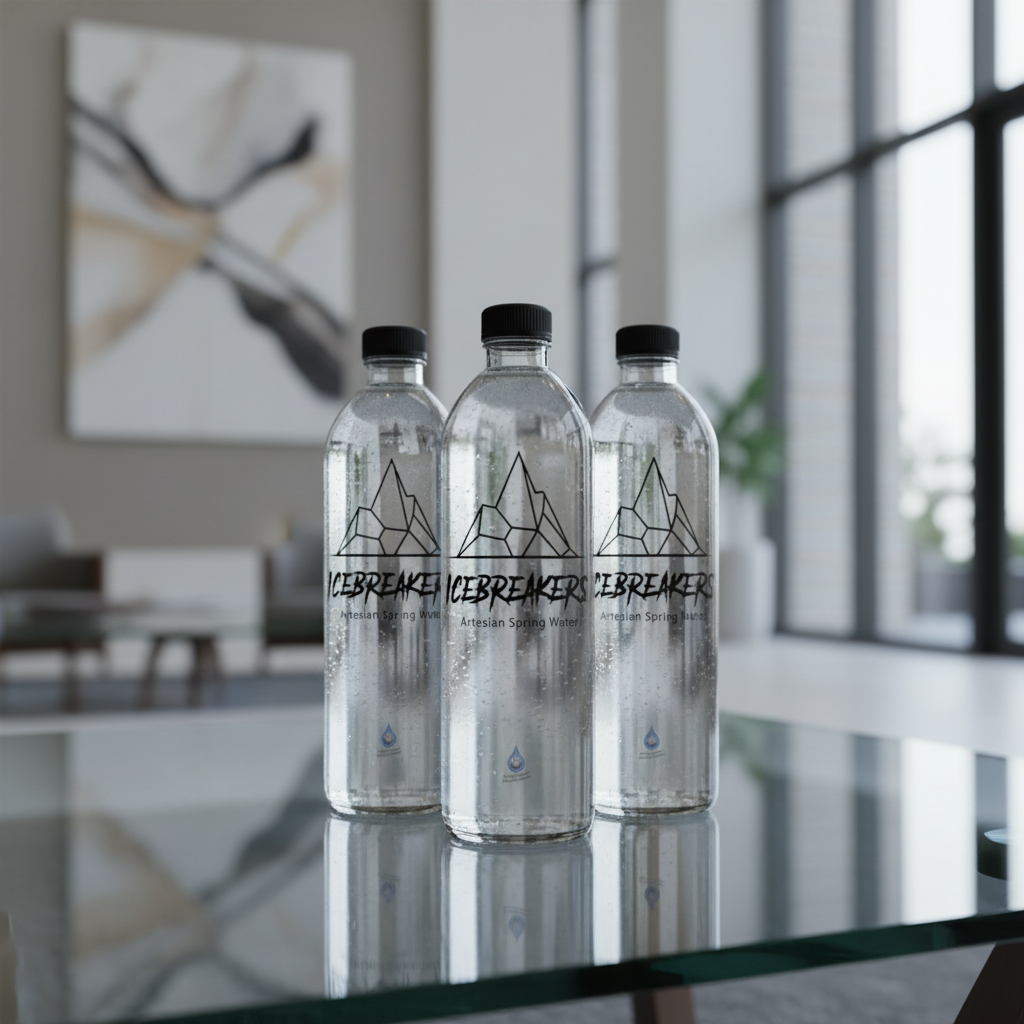 Icebreakers artesian spring water bottles chilled and ready to drink